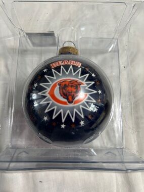 Navy and Orange Holiday Ornament - Team Logo Bauble